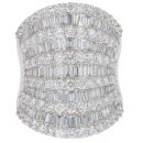 18ct White Gold 3.50ct Brilliant and Baguette Cut Diamond Fancy Ring