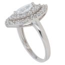 Sterling Silver Cubic Zirconia Ellipse Ring By Icesia