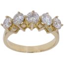 18ct Yellow Gold 1.75ct Brilliant Cut Diamond Five Stone Ring