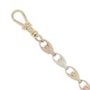 9ct Yellow White and Rose Gold Tulip Bracelet 7.5"