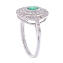 18ct White Gold Emerald and 0.50ct Diamond Ring
