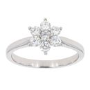 9ct White Gold Certificated Diamond Cluster Ring