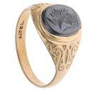 9ct Yellow Gold Hematite Centurion Signet Ring