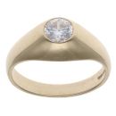 9ct Yellow Gold Cubic Zirconia Signet Ring