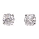 9ct White Gold 0.70ct Brilliant Cut Diamond Stud Earrings