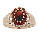 9ct Yellow Gold Garnet Cluster Ring