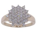 9ct Yellow Gold 1.00ct Brilliant Cut Diamond Cluster Ring