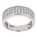 9ct White Gold 1.00ct Diamond Three Row Ring