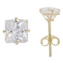 9ct Yellow Gold Cubic Zirconia Stud Earrings