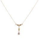 9ct Yellow Gold Cubic Zirconia Pendant And Chain 16"