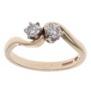 9ct Yellow Gold 0.30ct Brilliant Cut Diamond Two Stone Ring