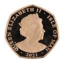 2021 Alice's Adventures In Wonderland Isle Of Man Gold Fifty Pence Coin Boxed