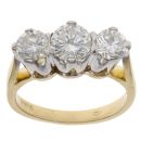 18ct Yellow Gold 1.50ct Brilliant Cut Diamond Trilogy Ring