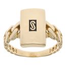 14ct Yellow Gold Monaco Classic Plain Link Signet Ring