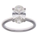 9ct White Gold 3.16ct Oval Cut Lab Grown Diamond Solitaire Ring