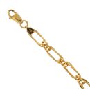 22ct Yellow Gold Duo Paperclip Fancy Bracelet 7"