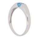 9ct White Gold Blue Topaz Single Stone Ring