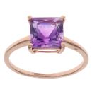 9ct Yellow Gold Amethyst Single Stone Ring