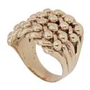 9ct Yellow Gold Four Row Keeper Ring