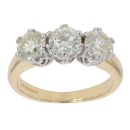 18ct Yellow Gold 2.15ct Brilliant cut Diamond Trilogy Ring