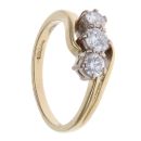 18ct Yellow Gold 0.77ct Brilliant Cut Diamond Trilogy Ring