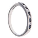 18ct White Gold 0.15ct Diamond and Sapphire Half Eternity Ring
