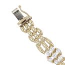 9ct Yellow Gold Cubic Zirconia Flower Bar Bracelet 7"