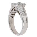 18ct White Gold 1.75ct Princess and Baguette Cut Diamond Cluster Ring