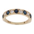 18ct Yellow Gold 0.30ct Brilliant Cut Diamond and Sapphire Ring