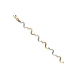 9ct Yellow and White Gold Wave Fancy Bracelet 7"