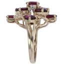 9ct Yellow Gold 0.04ct Diamond and Purple Garnet Fancy Ring