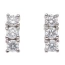 18ct Yellow Gold 0.50ct Brilliant Cut Diamond Trilogy Stud Earrings