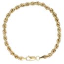 Gold Plated Silver Rope Bracelet 7"
