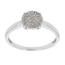9ct White Gold 0.20ct Brilliant Cut Diamond Cluster Ring