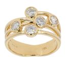 18ct Yellow Gold Diamond Bubble Five Stone Ring by Anya Belle