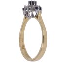 18ct Yellow Gold 0.15ct Brilliant Cut Diamond and Sapphire Cluster Ring