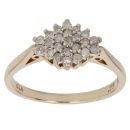 9ct Yellow Gold 0.25ct Brilliant Cut Diamond Cluster Ring
