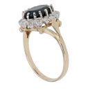 9ct Yellow Gold 0.10ct Brilliant Cut Diamond and Sapphire Cluster Ring