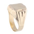 14ct Yellow Gold Patterned and Plain Signet Ring