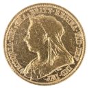 1893 Victoria Old Head UK Half Sovereign Coin