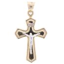 9ct Yellow And White Gold Crucifix Pendant