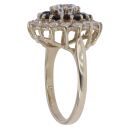 9ct Yellow Gold Sapphire and Cubic Zirconia Cluster Ring