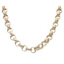 9ct Yellow Gold Patterned and Plain Belcher Chain 24"