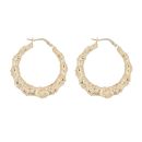 9ct Yellow Gold Bamboo Hoop Earrings