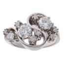 Platinum 1.30ct Brilliant Cut Diamond Fancy Swirl Ring