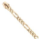 14ct Yellow Gold Monaco Classic Plain Lock Figaro Bracelet 7.5"