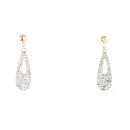 9ct Yellow Gold Crystal Drop Earrings