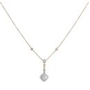 9ct Yellow Gold 0.25ct Brilliant Cut Lab Grown Diamond Cluster Drop Chain 16"