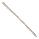 14ct Yellow Gold 10.00ct Brilliant And Baguette Cut Diamond Clusters Bracelet 8"
