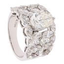 18ct White Gold 6.75ct Pear And Marquise Cut Diamond Ring